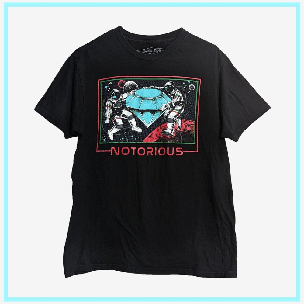 EIGHTY EIGHT NOTORIOUS DIAMOND ASTRONAUTS BLACK TSHIRT MEDIUM